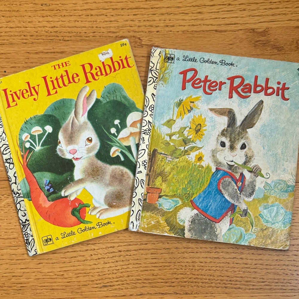 Charming Little Golden Book Pair - The Lively Little Rabbit & Peter Rabbit